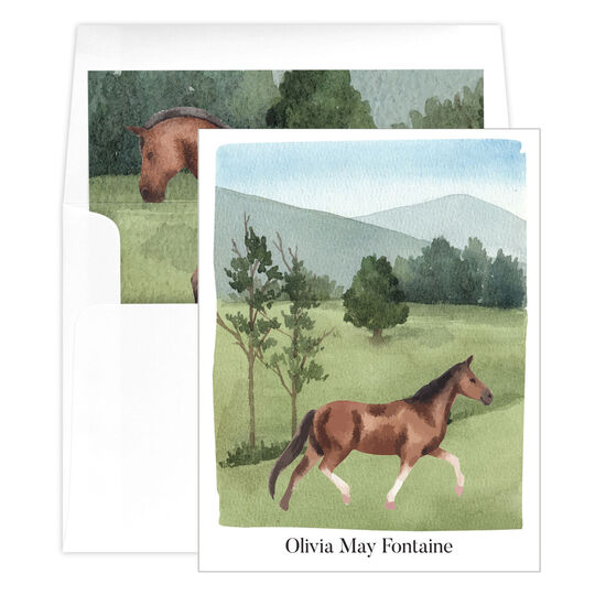 Watercolor Horse Folded Note Cards